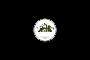berg bos cabine huisje schuur chalet logo ontwerp vector