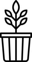 plant pot pictogramstijl vector