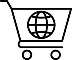 pictogramstijl wereldwijd winkelen vector