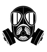 pictogram gasmasker zwart en wit vectorillustratie vector