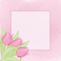 aquarel tulp bloem en laat decorontwerp vector