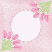 aquarel tulp bloem en laat decorontwerp vector