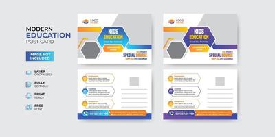 creatieve en moderne briefkaartsjabloon voor toelating tot het onderwijs vector