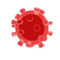 rood virus geïsoleerd op een witte achtergrond. platte vectorillustratie van geneeskunde. stock afbeelding. vector
