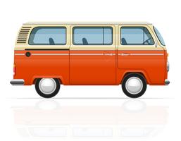 retro minivan vectorillustratie vector