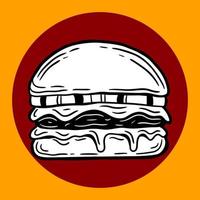 handgetekende hamburgers kaas bak kip fastfood verpakking menu café restaurants illustratie vector