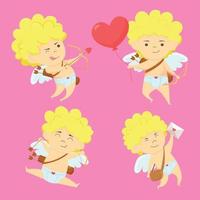 klassieke cupidovector. cupido's silhouet. Valentijnsdag kaart. schiet een boog. vector