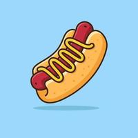 hotdog illustratie. geschikt voor decoratie, stickers, pictogrammen en anderen. rode scooterillustratie. geschikt voor decoratie, stickers, pictogrammen en anderen. vector