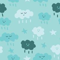 wolken naadloos patroon. hand getrokken doodle. schattige babyprint voor textiel kinderkamer, inpakpapier, behang vector