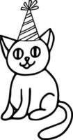 schattige kat hand getekend in doodle stijl. element voor ontwerp briefkaart vector