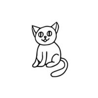 schattige kat hand getekend in doodle stijl. element voor ontwerpkaart, sticker, poster, pictogram. grappig, dier, huisdier kitten vector