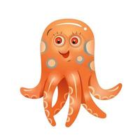vectorillustratie van een roze octopus. zeeschepsel. tekenfilm octopus vector