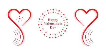 eenvoudige gelukkige Valentijnsdag viering lijn kunst hart achtergrond met tekst ruimte vector