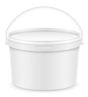 witte plastic emmer voor verf vectorillustratie vector