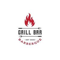 set logo sjabloon barbecue, bbq en grill, steak house embleem premium vector