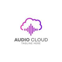 ontwerpsjabloon voor audio cloud-logo vector