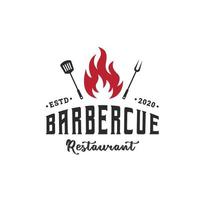 barbecue logo sjabloon, bbq en grill, steakhouse, bbq vector