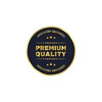 gouden badge en premium label productsjabloon vector