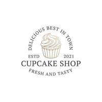 cupcake logo ontwerp sjabloon vector premium, bak winkel, bakkerij logo, vers brood, bak huis