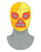 Mexicaans het worstelen masker geel geïsoleerd vector