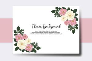 bruiloft banner bloem achtergrond, digitale aquarel hand getekende roze mini roze bloem ontwerpsjabloon vector