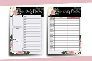 planner takenlijst roze mini roze bloem ontwerpsjabloon vector