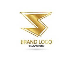 letter s gekoppeld monogram in gouden logo. vector logo
