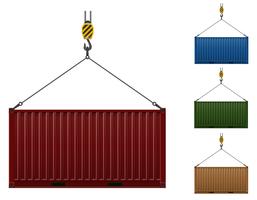 container opknoping op de haak van een kraan vectorillustratie vector