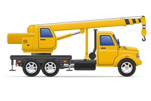 vrachtvrachtwagen met kraan voor het opheffen van goederen vectorillustratie vector