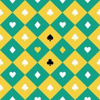 kaart past bij geel groene schaakbord diamant achtergrond vector