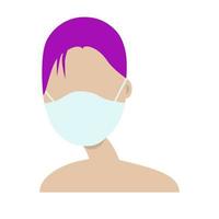 mensen met een medisch masker. bescherming tegen virussen tijdens een pandemie van het coronavirus. platte illustratiestijl. vectorillustratie vector