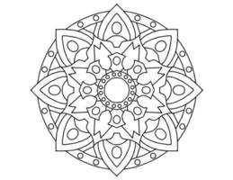 zwart-wit mandala-ontwerp, tatoeage, mehndi, kleurplaat vector