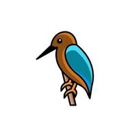 eenvoudig mascotte-logo ontwerp een schattige vogel vector