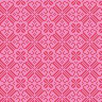 geborduurd nordic rood roze patroon vector