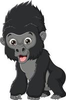 schattige baby gorilla cartoon geïsoleerd op een witte achtergrond vector