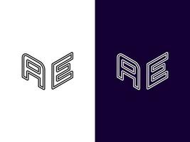 beginletter ae minimalistisch modern 3d logo-ontwerp vector