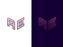 beginletter ae minimalistisch modern 3d logo-ontwerp vector