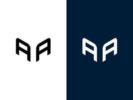 beginletter aa minimalistisch modern 3d logo-ontwerp vector