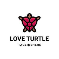 eenvoudig mascotte vector logo-ontwerp van dubbele betekenis combinatie liefde en schildpad