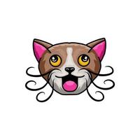 gezicht kat met chibi stijl op achtergrond wit, vector logo ontwerp bewerkbaar