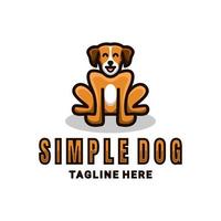eenvoudig mascotte vector logo ontwerp van hond zit in gele kleur