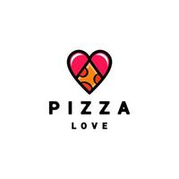 combinatie liefde icoon en pizza op achtergrond wit, vector logo ontwerp bewerkbaar