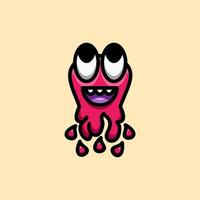 roze monsterontwerp met cartoon-mascottestijl vector