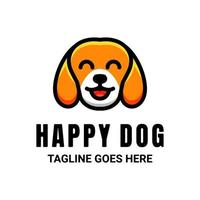eenvoudige vector mascotte logo ontwerp gelukkige hond voor, pictogram, t-shirts of zoals u wenst