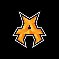 initiaal een modern gaming esport-logo-ontwerp in de kleur oranje en zwart vector