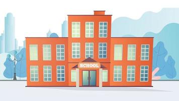 vectorillustratie van een schoolgebouw. school in een vlakke stijl. vector