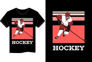 hockeyspeler retro vintage t-shirtontwerp vector