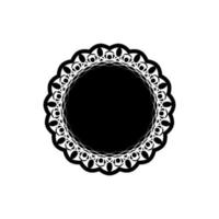 Indiase mandala-logo. zwart-wit embleem. weven ontwerpelementen. yoga logo's vector. vector