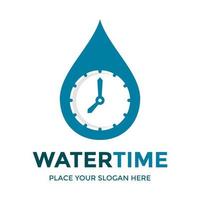 water tijd vector logo sjabloon. dit ontwerp gebruik druppel vloeistof symbool.