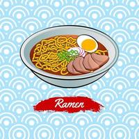set van heerlijk en beroemd eten van Japans, ramen, in kleurrijk verloopontwerppictogram vector